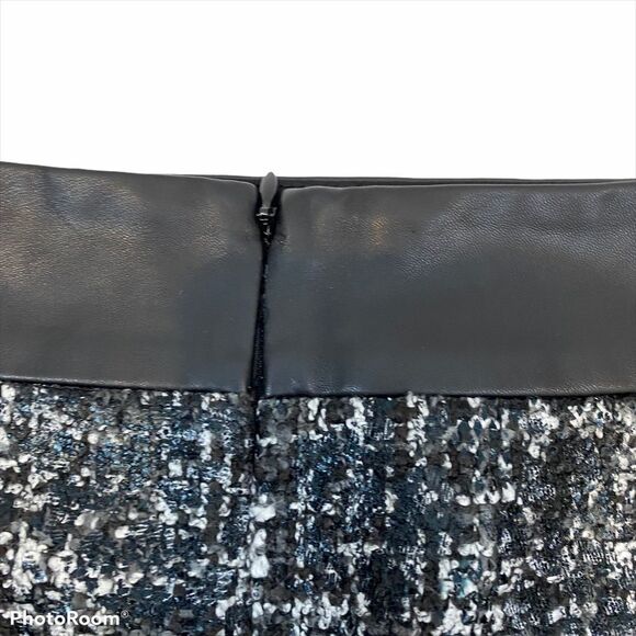 Banana Republic Tweed Faux Leather Trimmed Skirt 0 - Picture 7 of 13